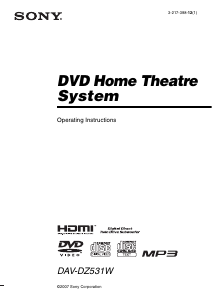Manual Sony DAV-DZ531W Home Theater System