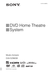 Mode d’emploi Sony DAV-DZ860W Système home cinéma