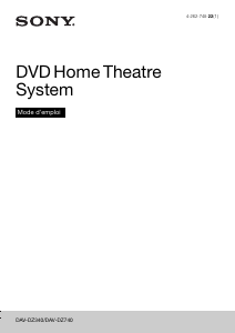 Mode d’emploi Sony DAV-DZ740 Système home cinéma