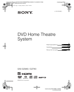 Käyttöohje Sony DAV-DZ780 Kotiteatterijärjestelmä