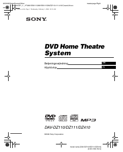 Käyttöohje Sony DAV-DZ111 Kotiteatterijärjestelmä