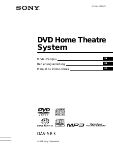 Mode d’emploi Sony DAV-SR3 Système home cinéma