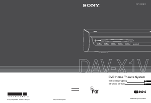 Handleiding Sony DAV-X1V Home cinema set