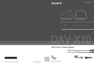 Mode d’emploi Sony DAV-X10 Système home cinéma