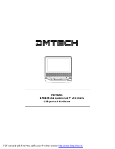 Bruksanvisning DMTech PDV782US DVD spelare