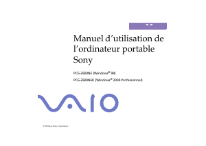 Mode d’emploi Sony Vaio PCG-Z600NE Ordinateur portable