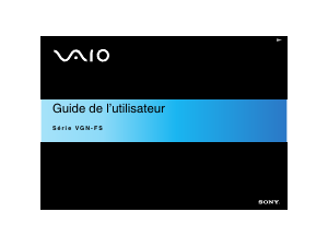 Mode d’emploi Sony Vaio VGN-FS115ZR Ordinateur portable