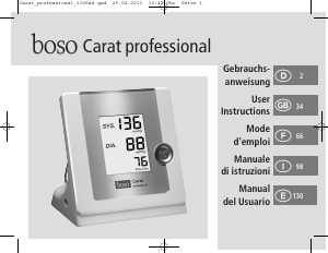 Manual de uso Boso Carat Professional Tensiómetro