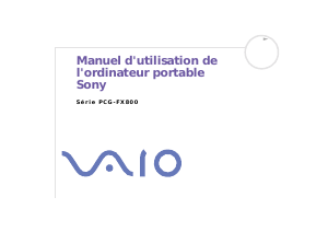 Mode d’emploi Sony Vaio PCG-FX801 Ordinateur portable