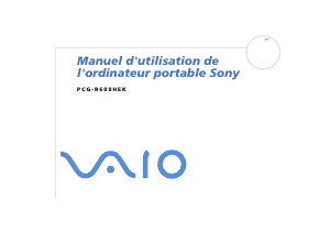 Mode d’emploi Sony Vaio PCG-R600HEK Ordinateur portable