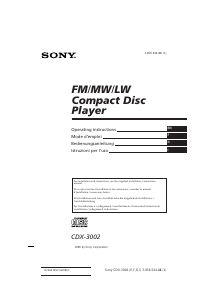 Manual Sony CDX-3002 Car Radio
