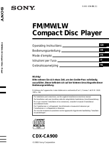 Manuale Sony CDX-CA900 Autoradio