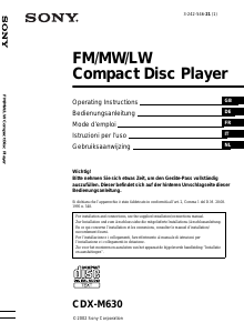 Manual Sony CDX-M630 Car Radio