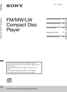 Manual Sony CDX-GT470UM Car Radio