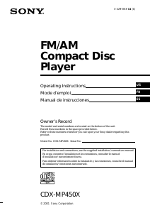 Manual Sony CDX-MP450X Car Radio