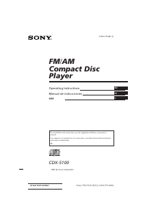 Manual Sony CDX-5100 Car Radio