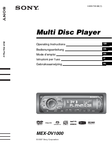 Manual Sony MEX-DV1000 Car Radio