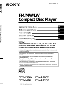 Mode d’emploi Sony CDX-L380X Autoradio
