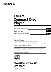 Manual Sony CDX-M620 Car Radio