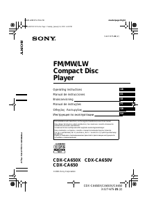 Manual Sony CDX-CA650X Auto-rádio