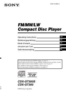 Manual Sony CDX-GT300S Car Radio