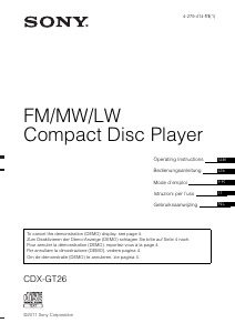 Manual Sony CDX-GT26 Car Radio
