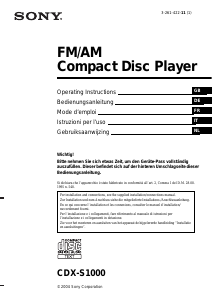Manuale Sony CDX-S1000 Autoradio