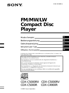 Mode d’emploi Sony CDX-C4900R Autoradio