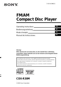 Manual de uso Sony CDX-R30M Radio para coche
