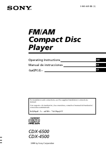 Manual Sony CDX-6500 Car Radio