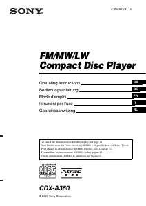 Manuale Sony CDX-A360 Autoradio