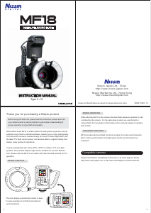 Handleiding Nissin MF18 Macro Ring (for Canon and Nikon) Flitser