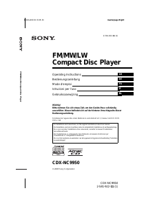 Mode d’emploi Sony CDX-NC9950 Autoradio