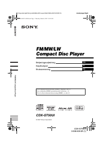 Käyttöohje Sony CDX-GT50UI Autoradio