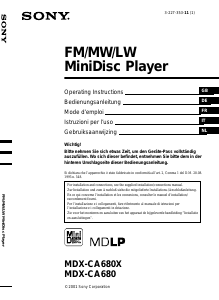 Manuale Sony MDX-CA680 Autoradio