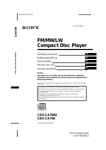 Mode d’emploi Sony CDX-CA700 Autoradio