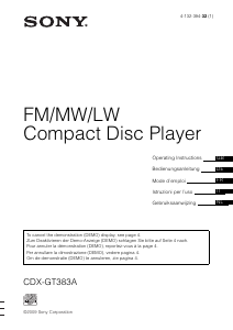 Manuale Sony CDX-GT383A Autoradio