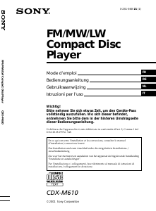 Manuale Sony CDX-M610 Autoradio