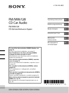 Manual de uso Sony CDX-G1300U Radio para coche