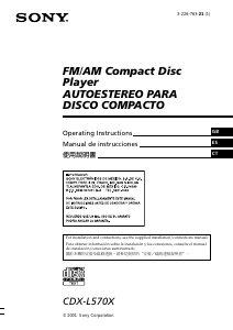 Manual Sony CDX-L570X Car Radio