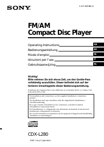 Handleiding Sony CDX-L280 Autoradio