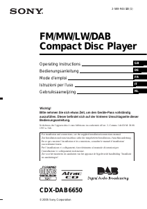 Mode d’emploi Sony CDX-DAB6650 Autoradio