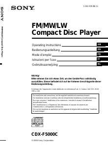 Mode d’emploi Sony CDX-F5000C Autoradio