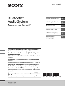 Handleiding Sony WX-XB100BT Autoradio