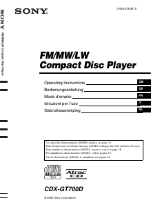 Manual Sony CDX-GT700D Car Radio