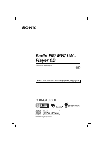 Manual Sony CDX-GT650UI Player auto