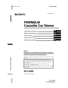 Manual Sony XR-CA800 Car Radio