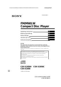 Mode d’emploi Sony CDX-S2050V Autoradio