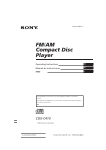 Manual de uso Sony CDX-C410 Radio para coche