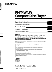 Handleiding Sony CDX-L360 Autoradio